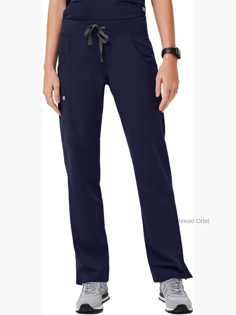 Kade Cargo Scrub Pants, Classic Fit Straight Leg, 4 Pockets Yoga Waistband